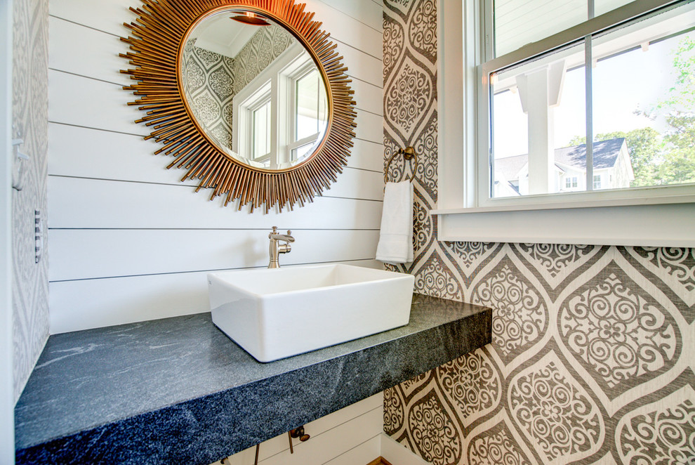 Farmhouse powder room photo in Other