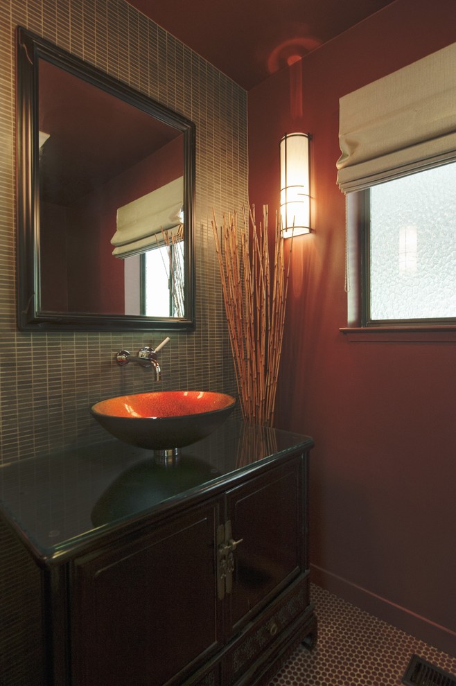 Example of an eclectic powder room design in San Francisco