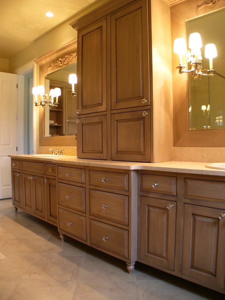 Example of a classic powder room design in Denver