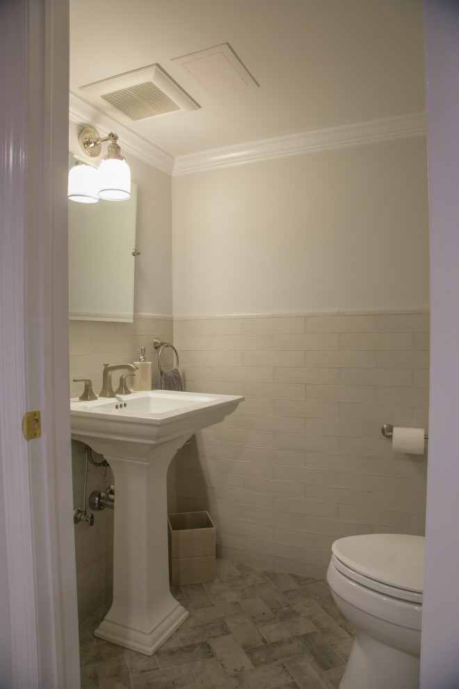 Bellevue Basement Traditional Powder Room New York by Keil