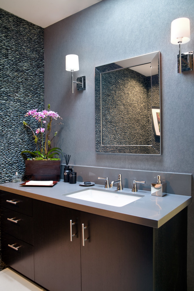 Inspiration for a contemporary powder room remodel in Los Angeles