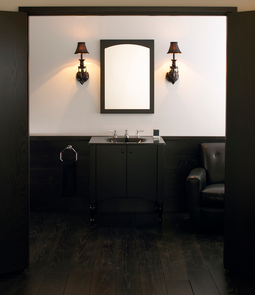 Example of an eclectic powder room design