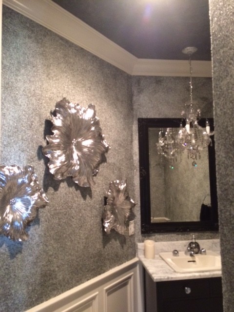 Example of a classic powder room design in Cincinnati