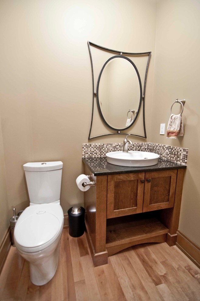 Inspiration for a timeless powder room remodel in Calgary