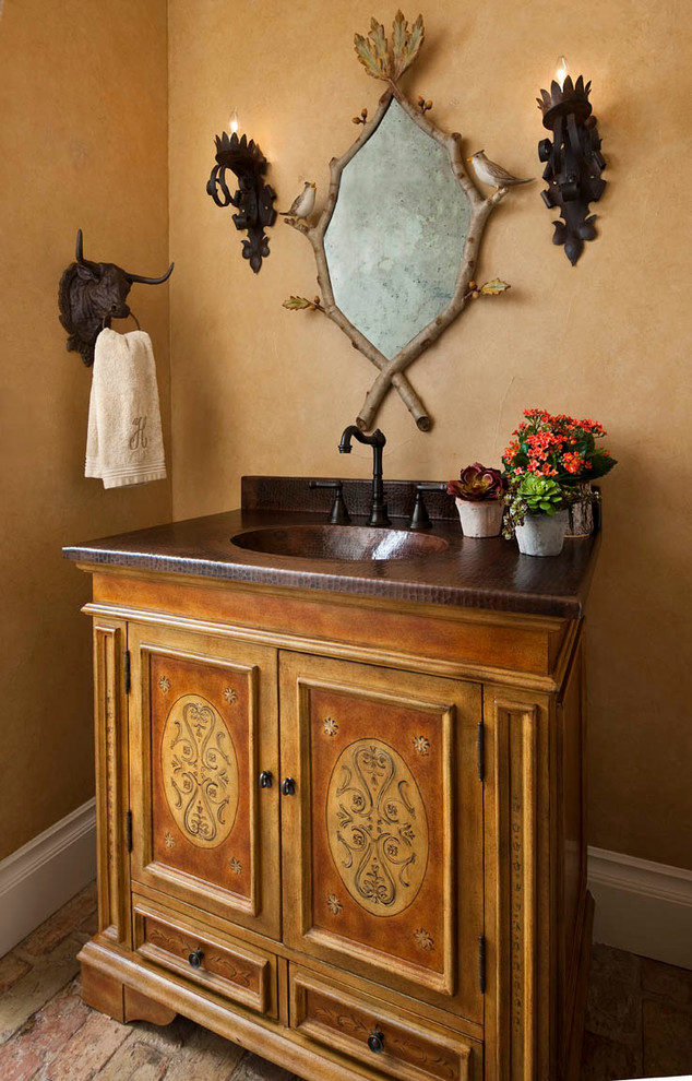 Elegant powder room photo in Dallas