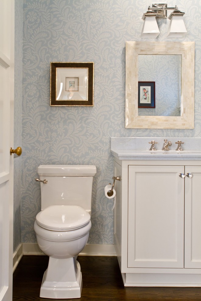 Inspiration for a timeless powder room remodel in Los Angeles