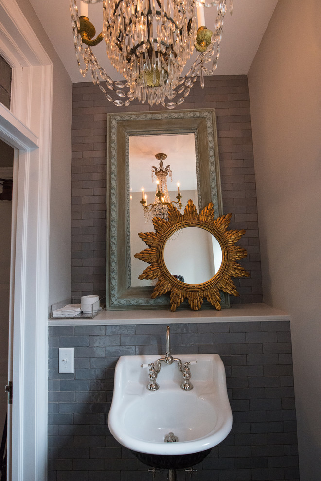 Example of a country powder room design in Philadelphia