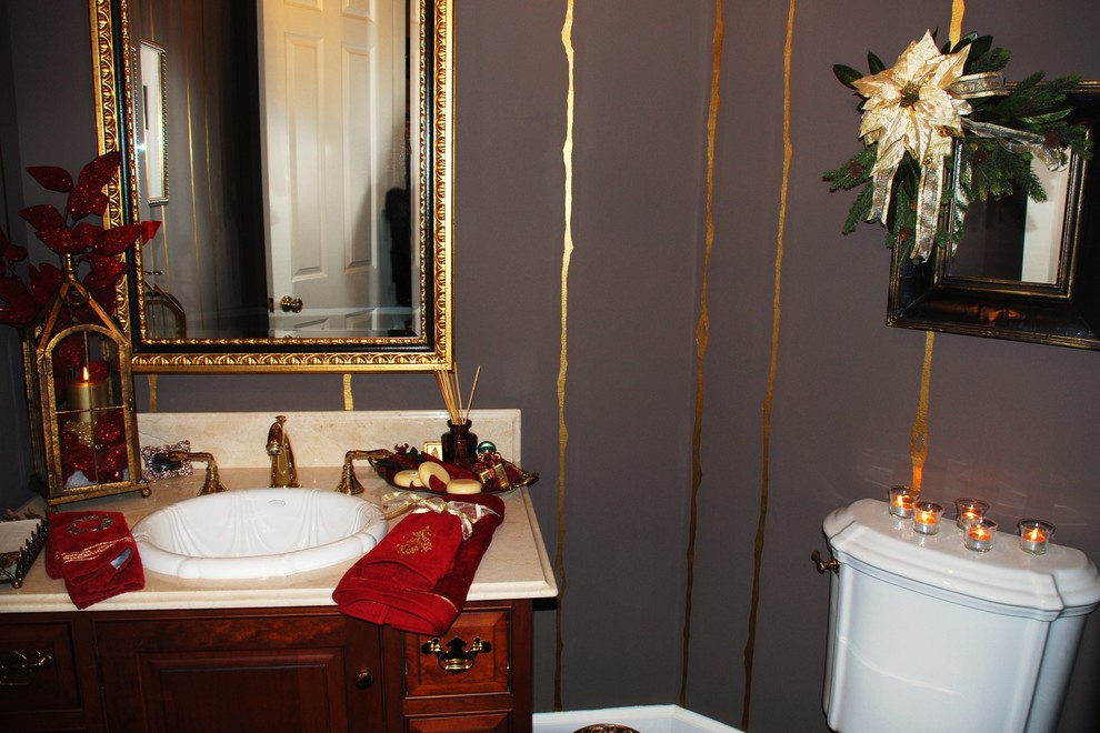 Elegant powder room photo in Portland