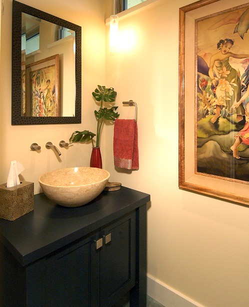 Inspiration for a contemporary powder room remodel in Hawaii