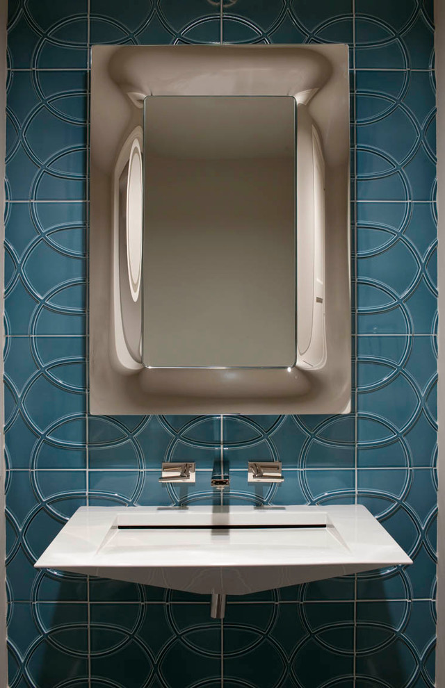 ダラスにあるコンテンポラリースタイルのおしゃれなトイレ・洗面所の写真