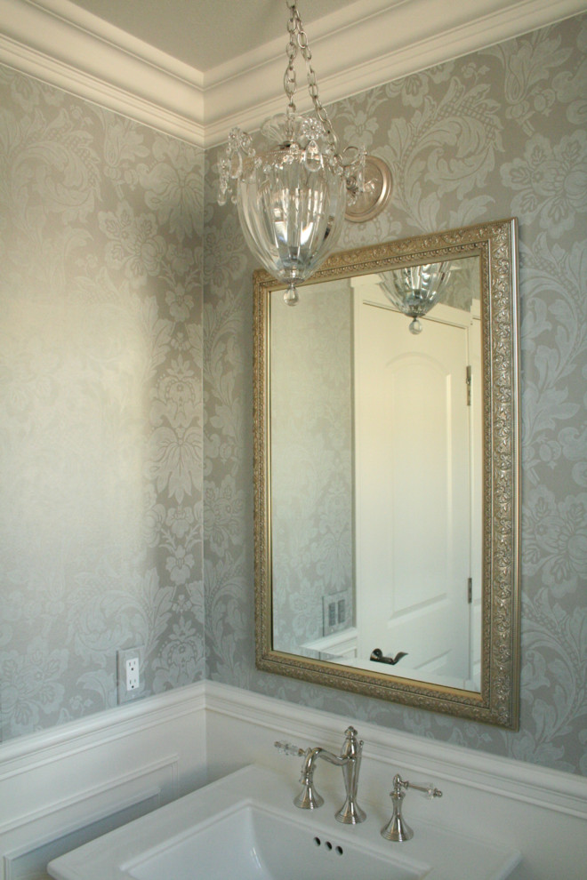 Inspiration for a timeless powder room remodel in Orange County