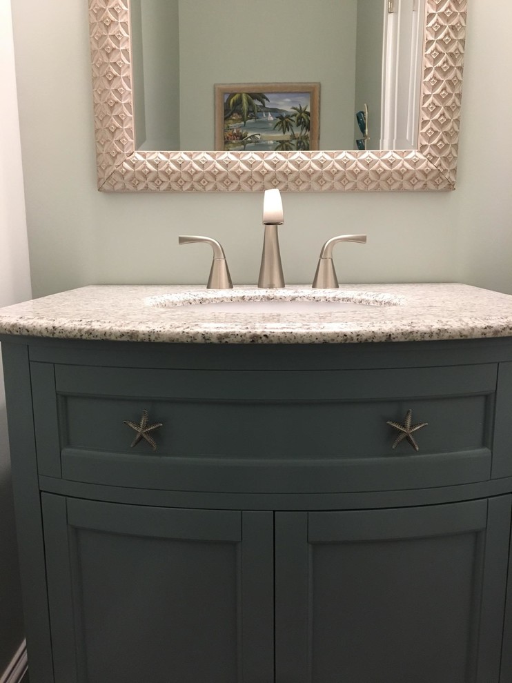 Custom Powder Room Vanity Beach Style Powder Room Orange County
