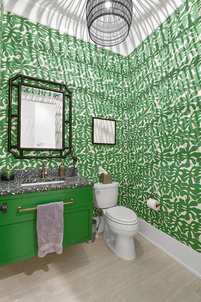 Inspiration for a large country powder room remodel in Atlanta