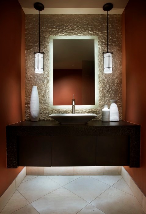 Inspiration for a contemporary powder room remodel in Phoenix