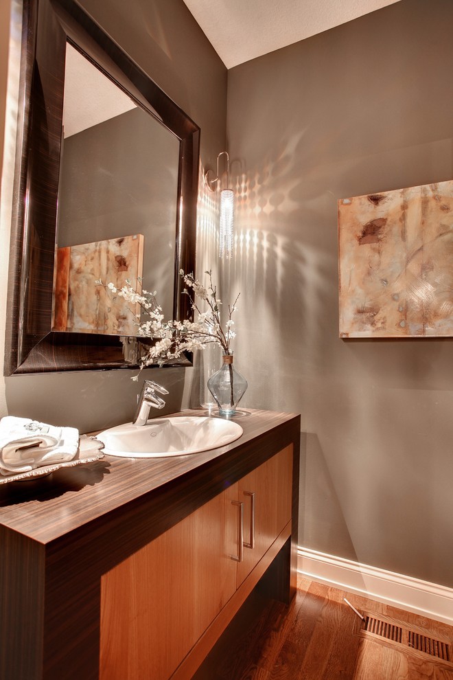 Inspiration for a contemporary powder room remodel in Minneapolis