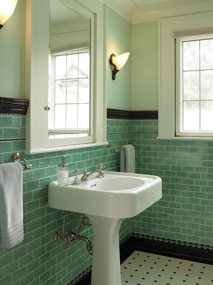 Inspiration for a timeless powder room remodel in Seattle