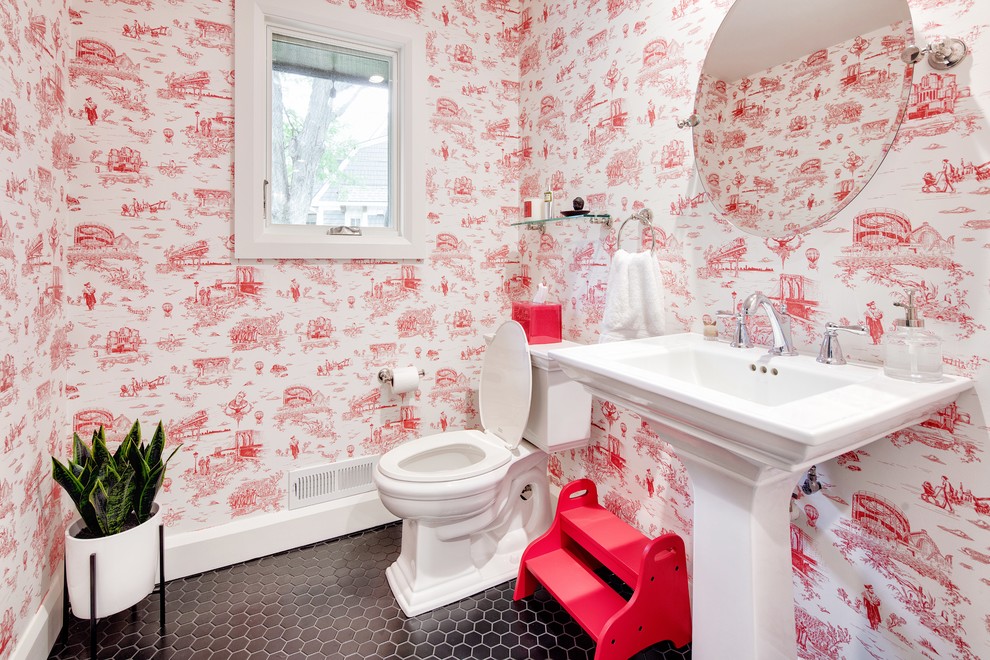 Powder room - eclectic powder room idea in Kansas City