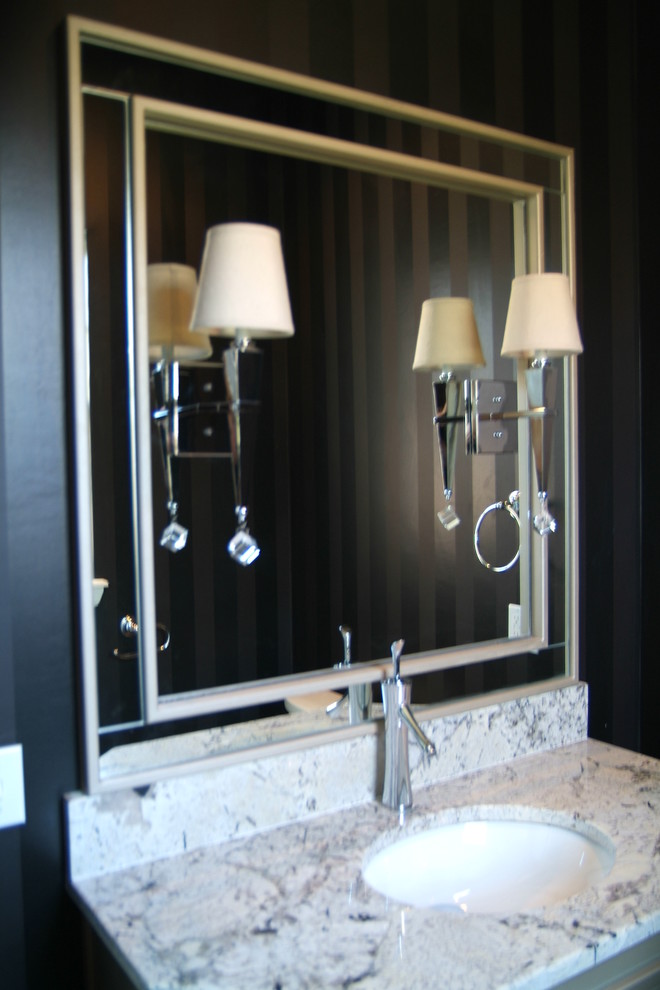 Inspiration for a timeless powder room remodel in Oklahoma City
