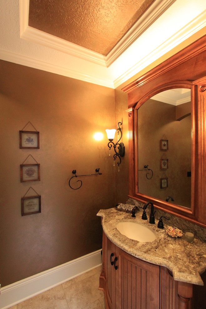 Inspiration for a timeless powder room remodel in Cleveland