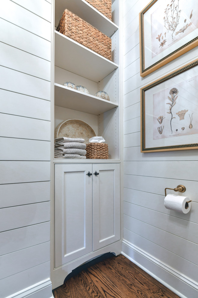 Example of a transitional powder room design in Charleston