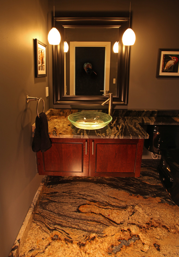 Granite Powder Room Traditional Powder Room DC Metro by Shower