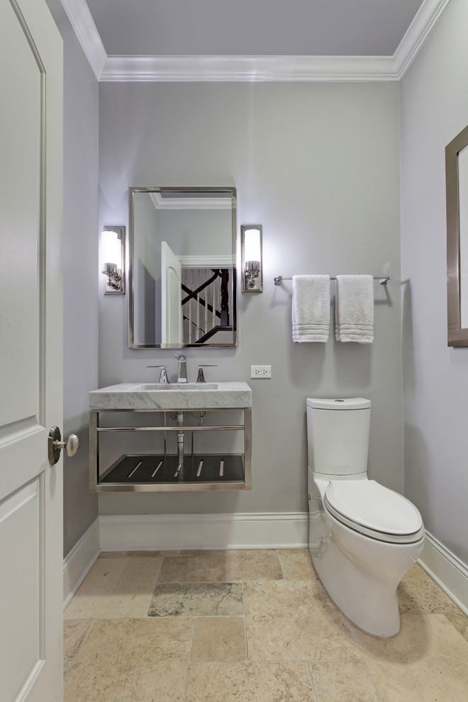 Powder room - transitional powder room idea in Chicago