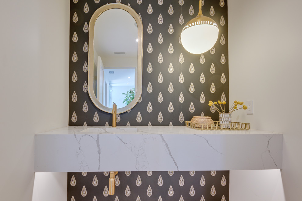Inspiration for an eclectic powder room remodel in Los Angeles