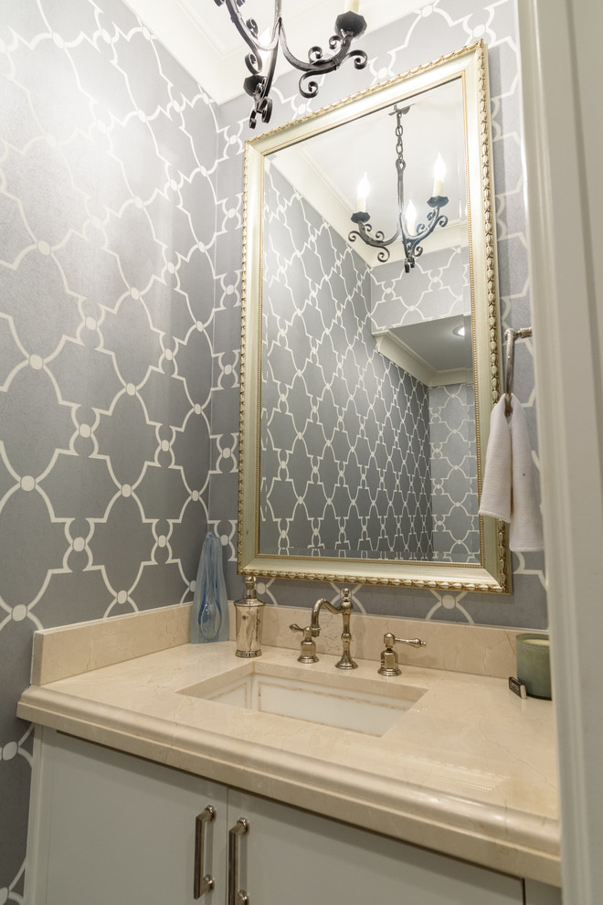 Inspiration for a timeless powder room remodel in Dallas