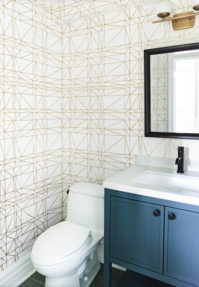 Joicey Kitchen Reno Transitional Powder Room Toronto By Designstrom