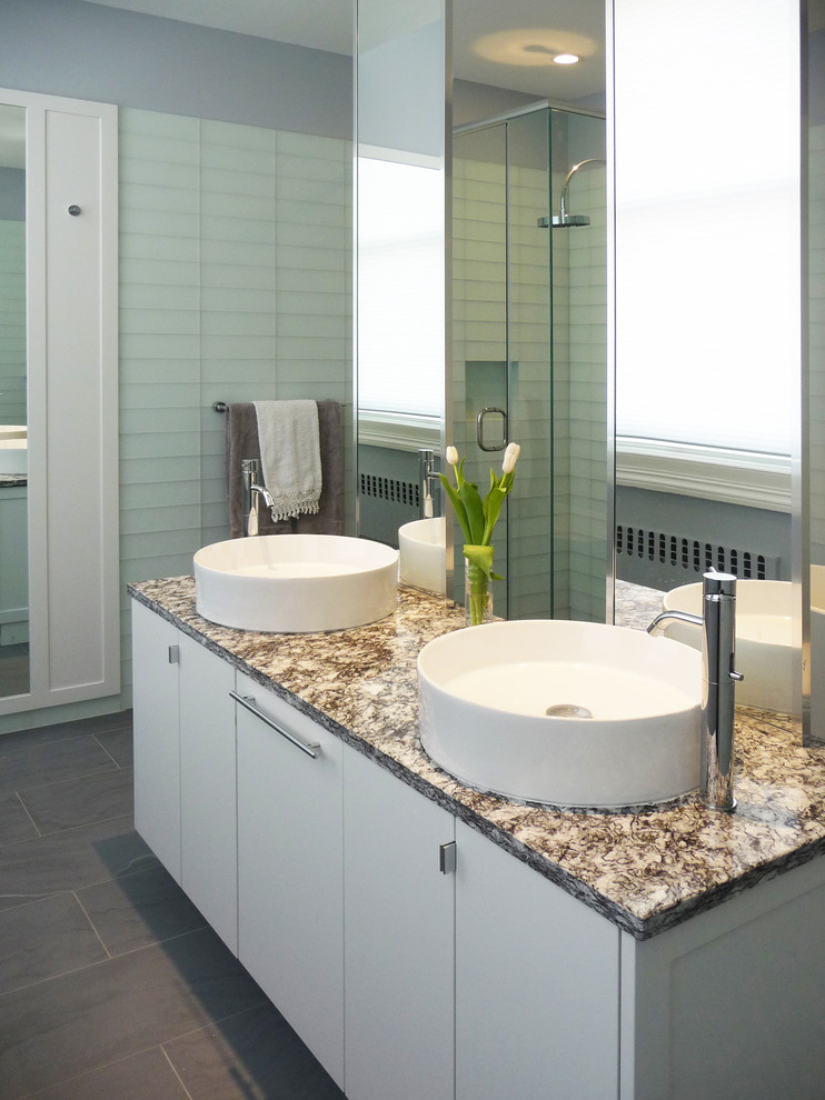 Design ideas for a modern cloakroom in New York.