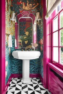 ピンクのおしゃれなトイレ 洗面所の画像 21年8月 Houzz ハウズ