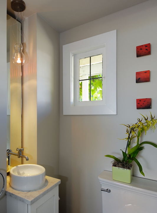 Example of a classic powder room design in Seattle