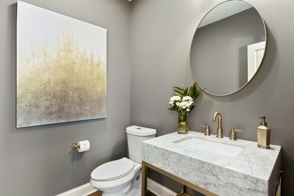 Example of a powder room design in Kansas City