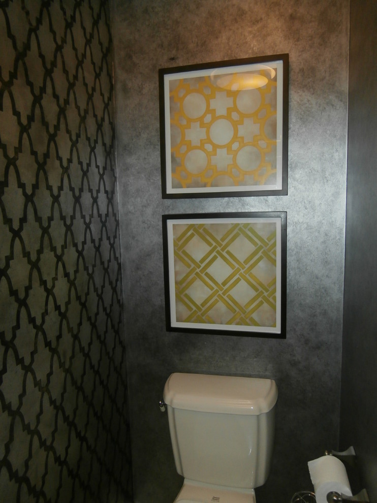 Powder room - eclectic powder room idea in Cleveland
