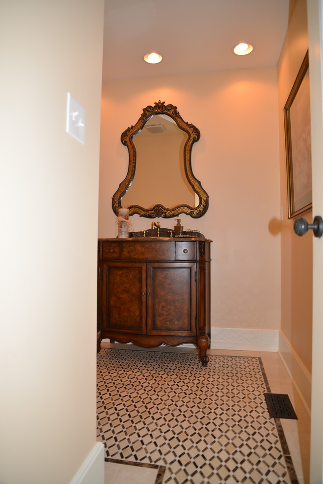 Ornate powder room photo in Indianapolis