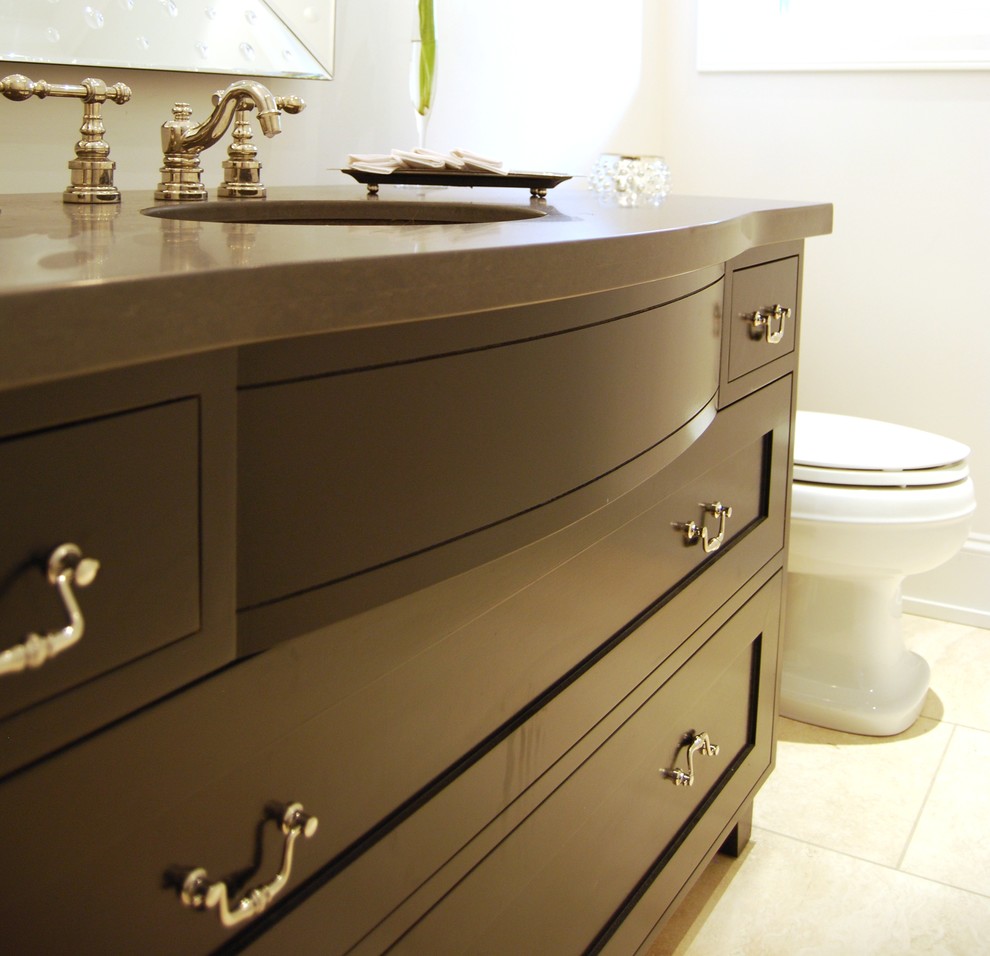 Example of a classic powder room design in Vancouver
