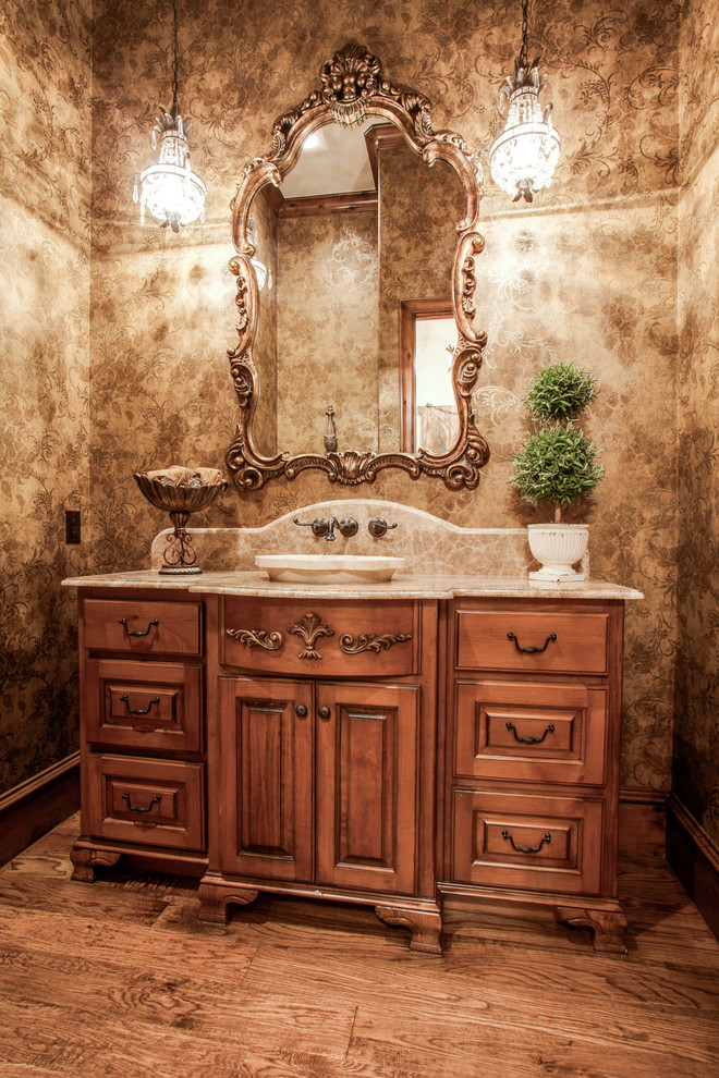 Maple Creek French Country Powder Room Dallas by John Lively