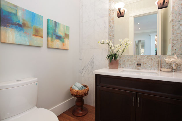 Inspiration for a timeless powder room remodel in Vancouver
