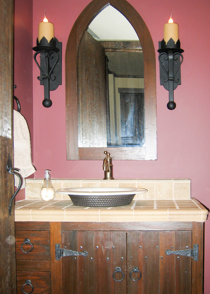 Example of a classic powder room design in Cleveland