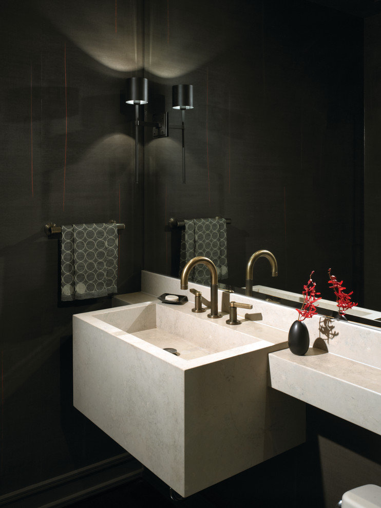 Design ideas for a contemporary cloakroom in Chicago with an integrated sink.