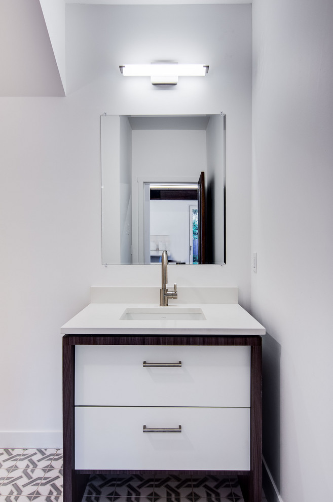 MidCentury Modern home remodel Midcentury Powder Room Portland by John b