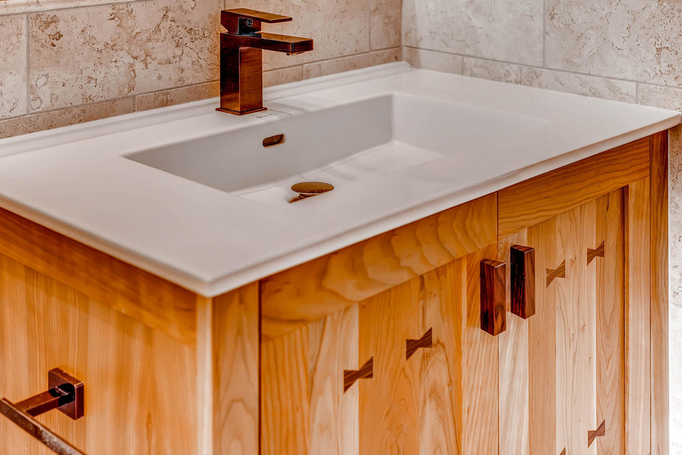 Mission Style Custom Powder Bath Craftsman Powder Room Denver