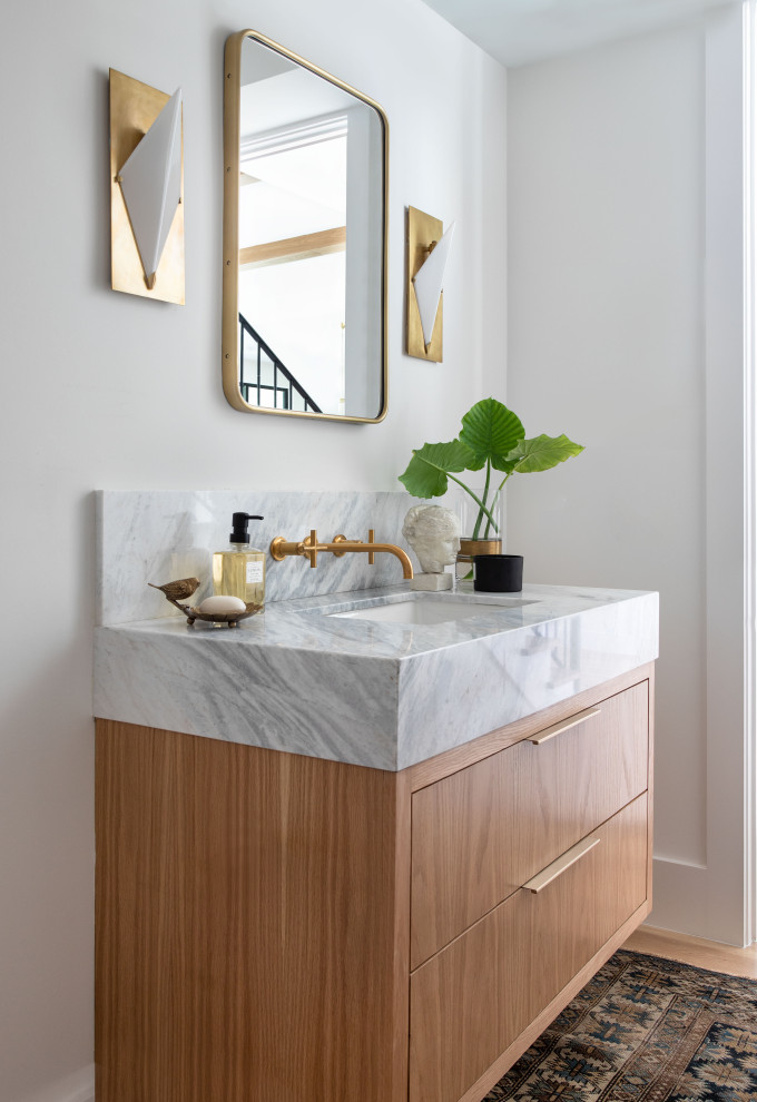 Modern CoastalPowder Bath Beach Style Powder Room Houston by
