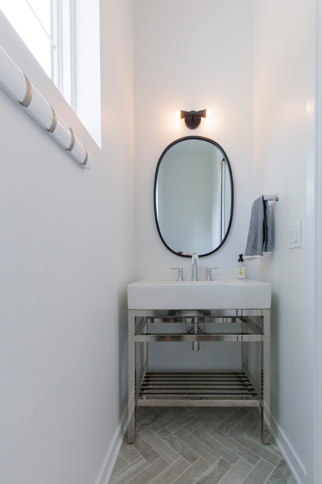 MODERN Farmhouse Powder Room - Modern - Powder Room - Chicago - by ...
