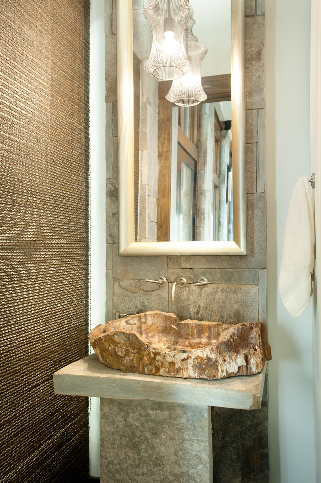 Modern Mountain Home - Rustic - Powder Room - Charlotte - by Dianne