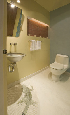 Пример оригинального дизайна: туалет в стиле модернизм
