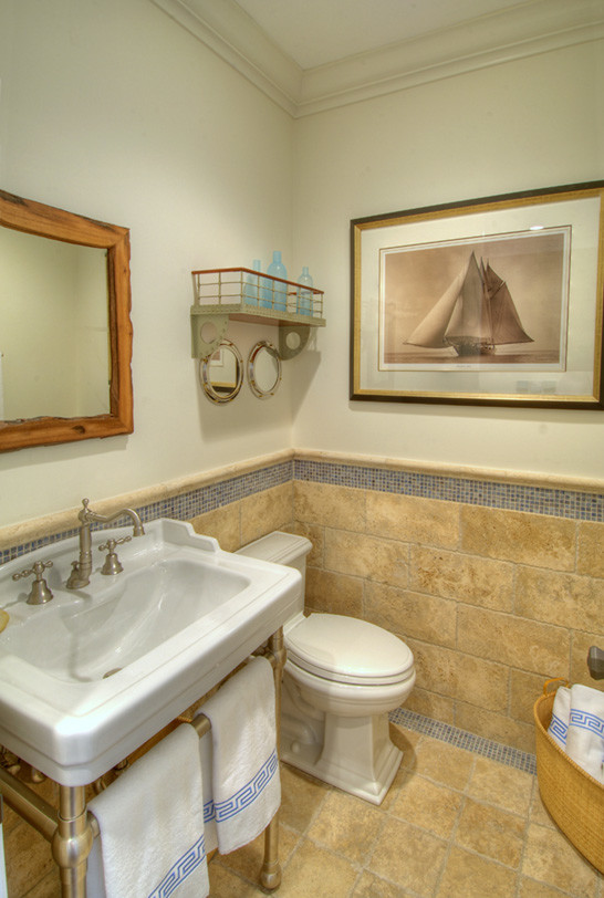Example of a beach style powder room design in Jacksonville