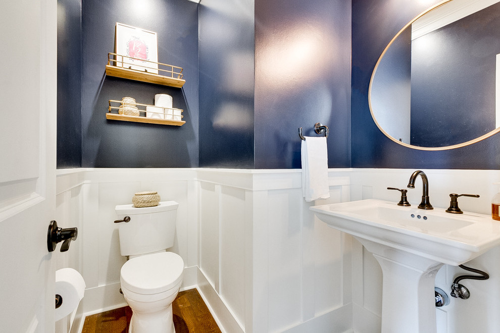 Navy Powder Room Traditional Powder Room Dallas By Granger