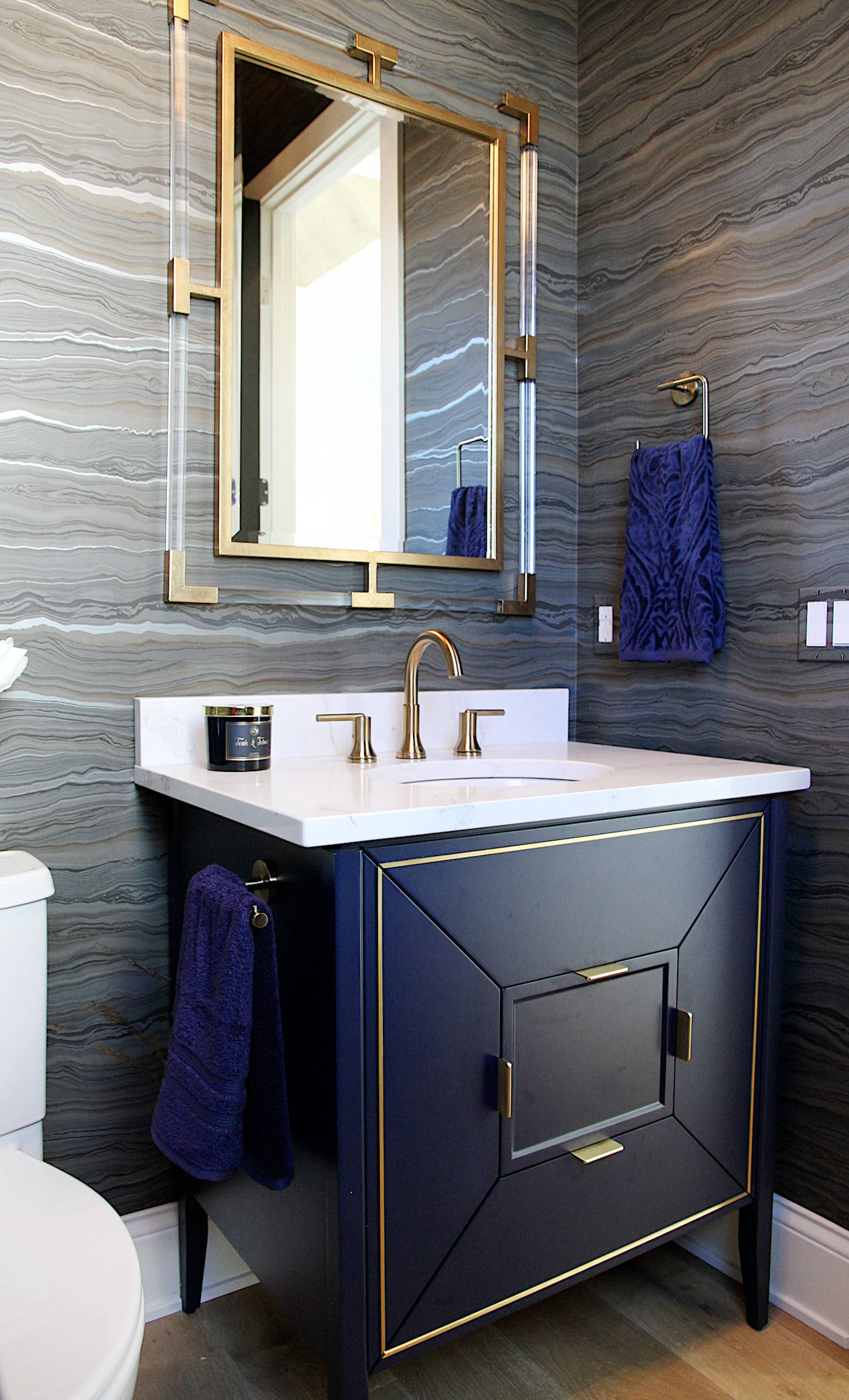 Under Bathroom Sink Organization Ideas for Small Powder Room Cabinets -  Blue i Style