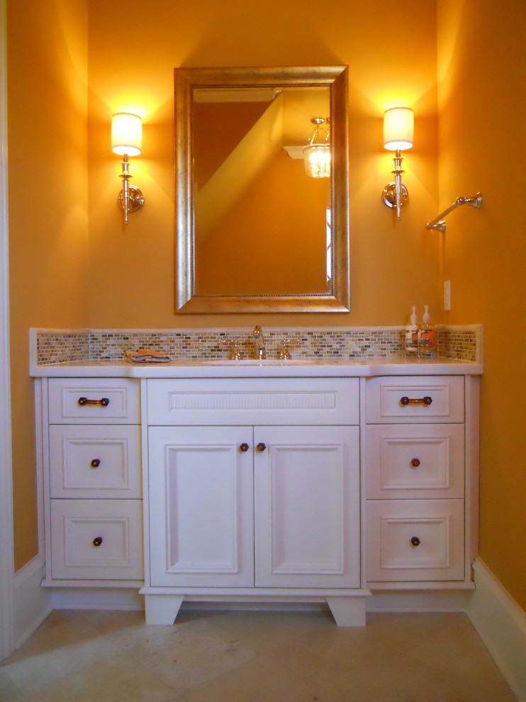 Inspiration for a timeless powder room remodel in Raleigh